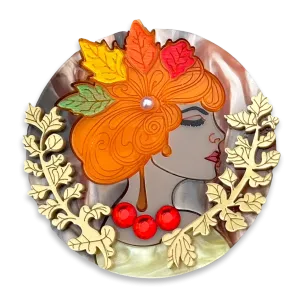 Autumn Art Deco Muse 🍁 - Brooch - Set of 4