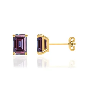 AVIANA - Emerald Alexandrite 18k Yellow Gold Stud Earrings