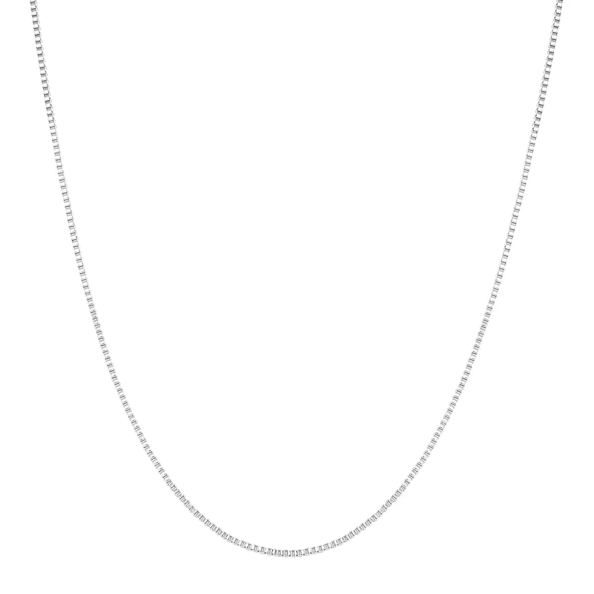 Box Chain Link Necklace Silver