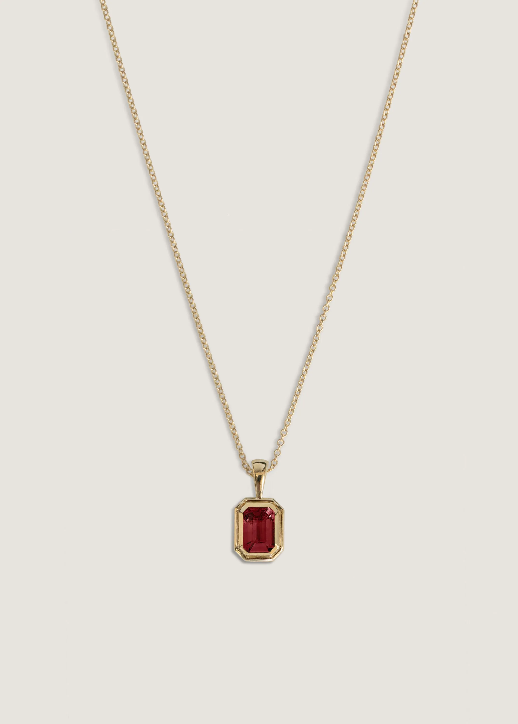 Brooklyn Emerald Cut Pendant Ruby