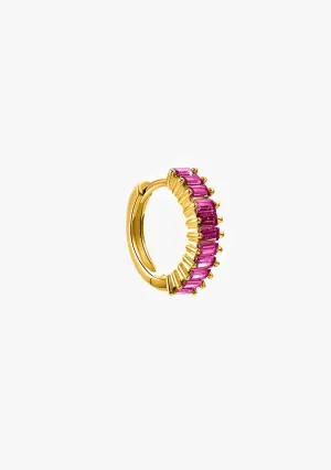 Capri Ruby Hoop Piercing Gold