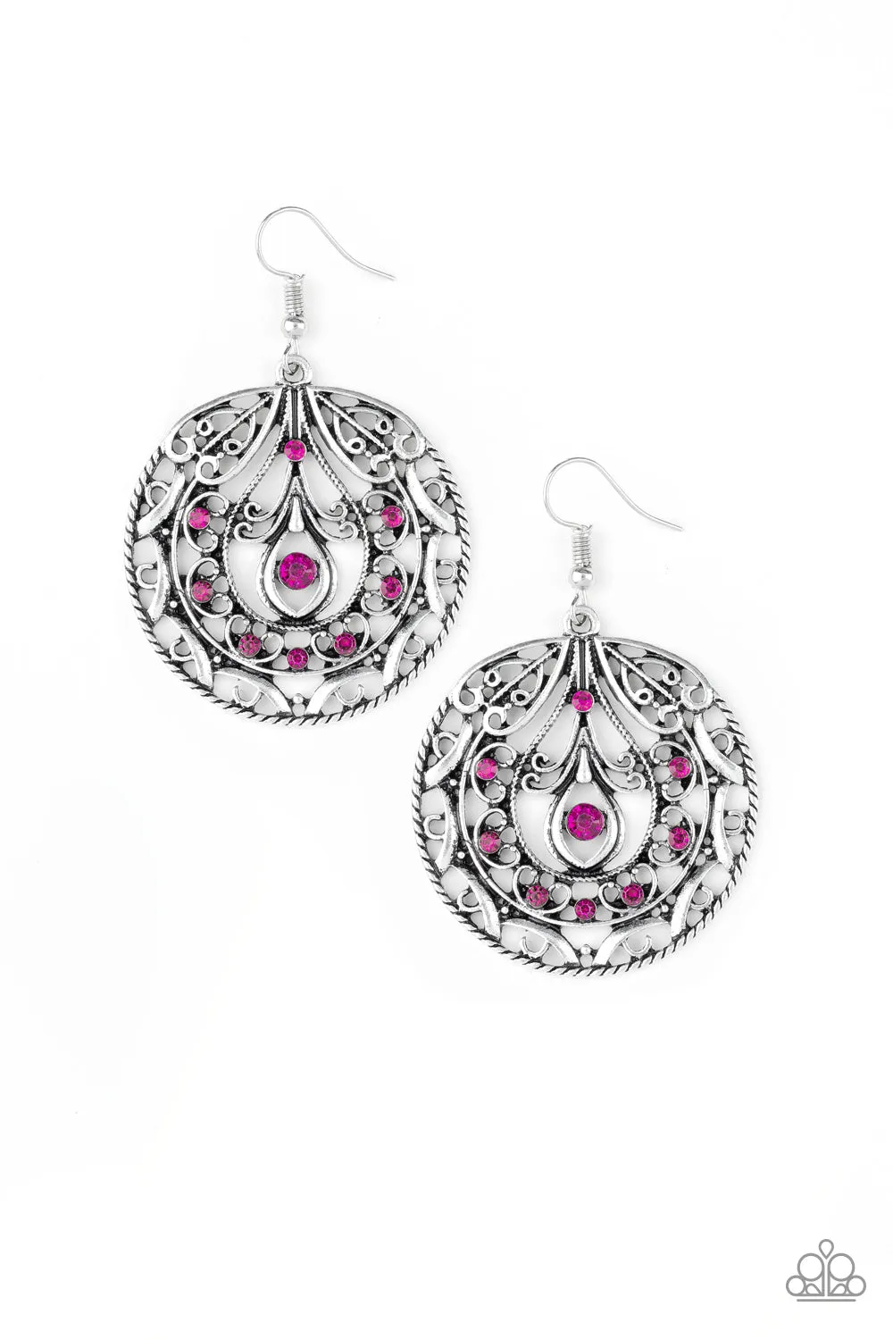 Choose To Sparkle - Pink Paparazzi Earring