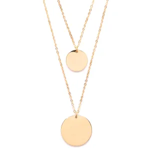 Circle Layered Necklace Gold