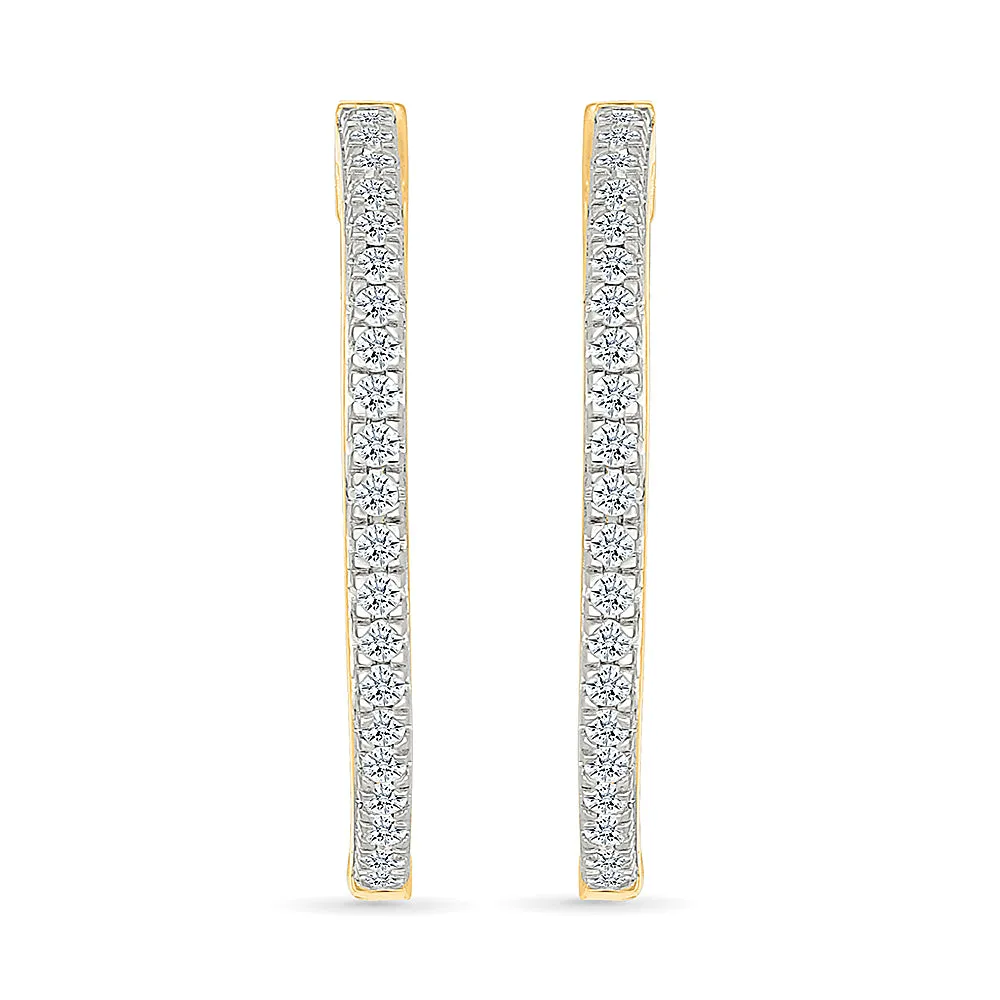 Classic Sparkling Diamond Hoops Earrings