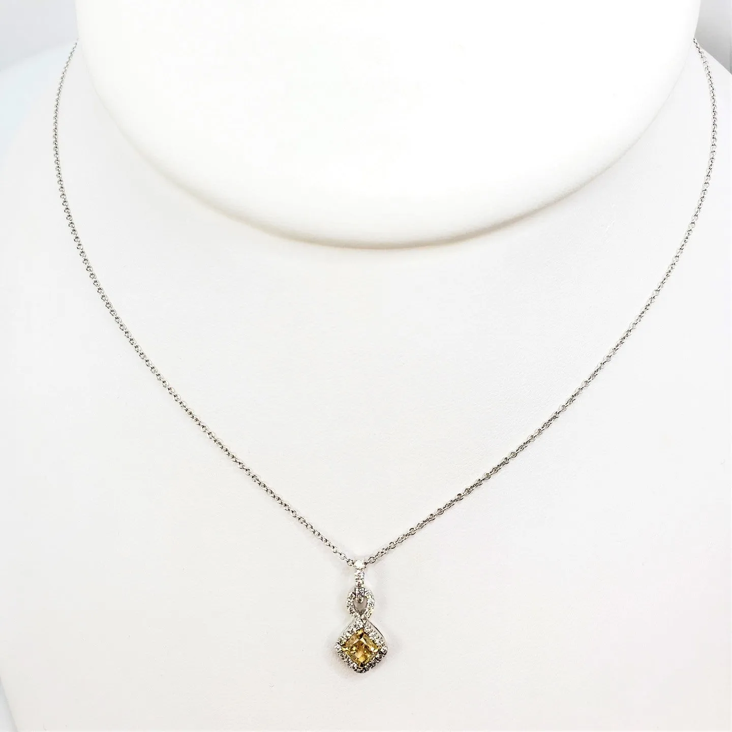 CUSHION FANCY INTENSE YELLOW DIAMOND PENDANT