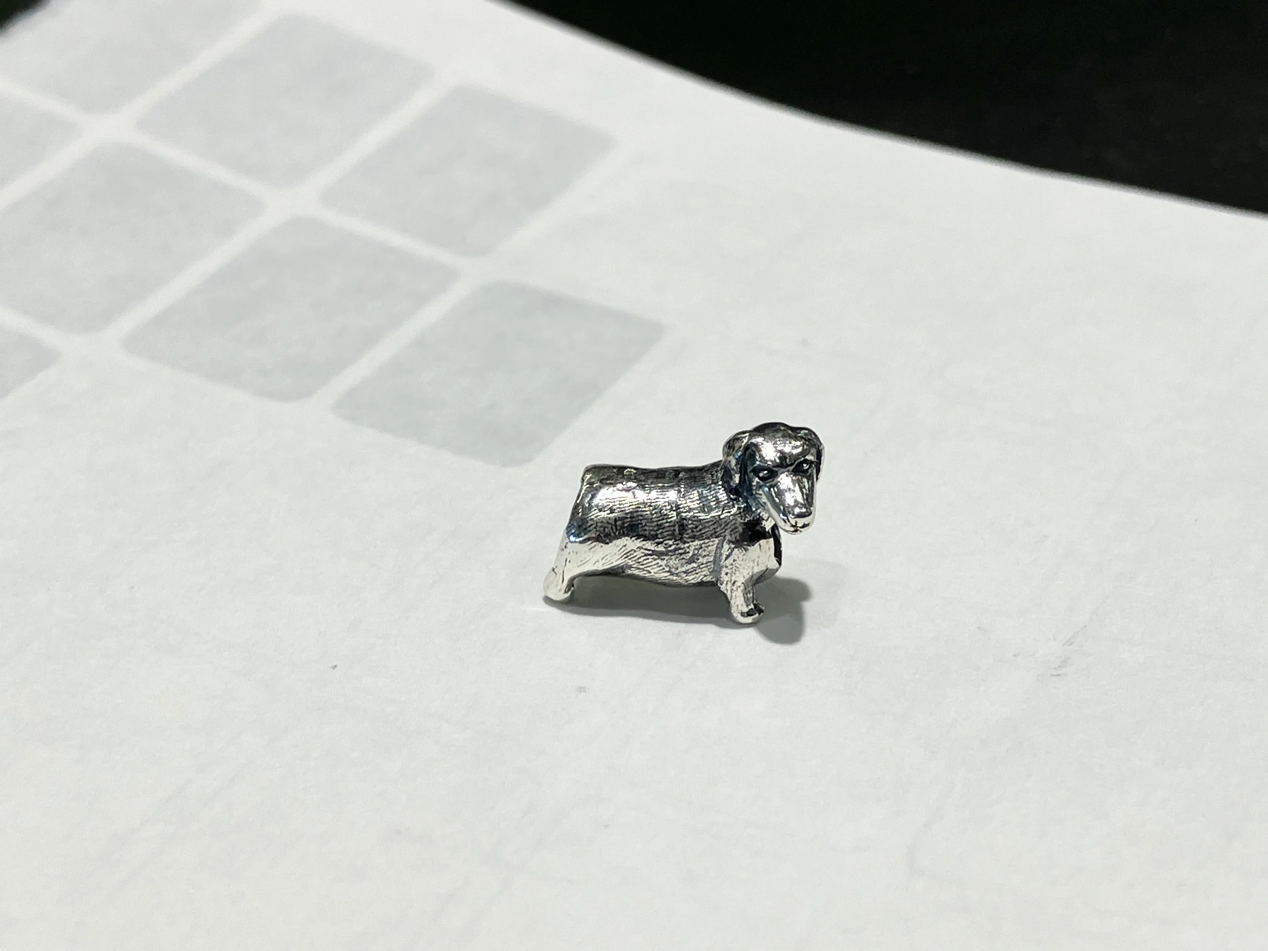 Dachshund Silver Bead