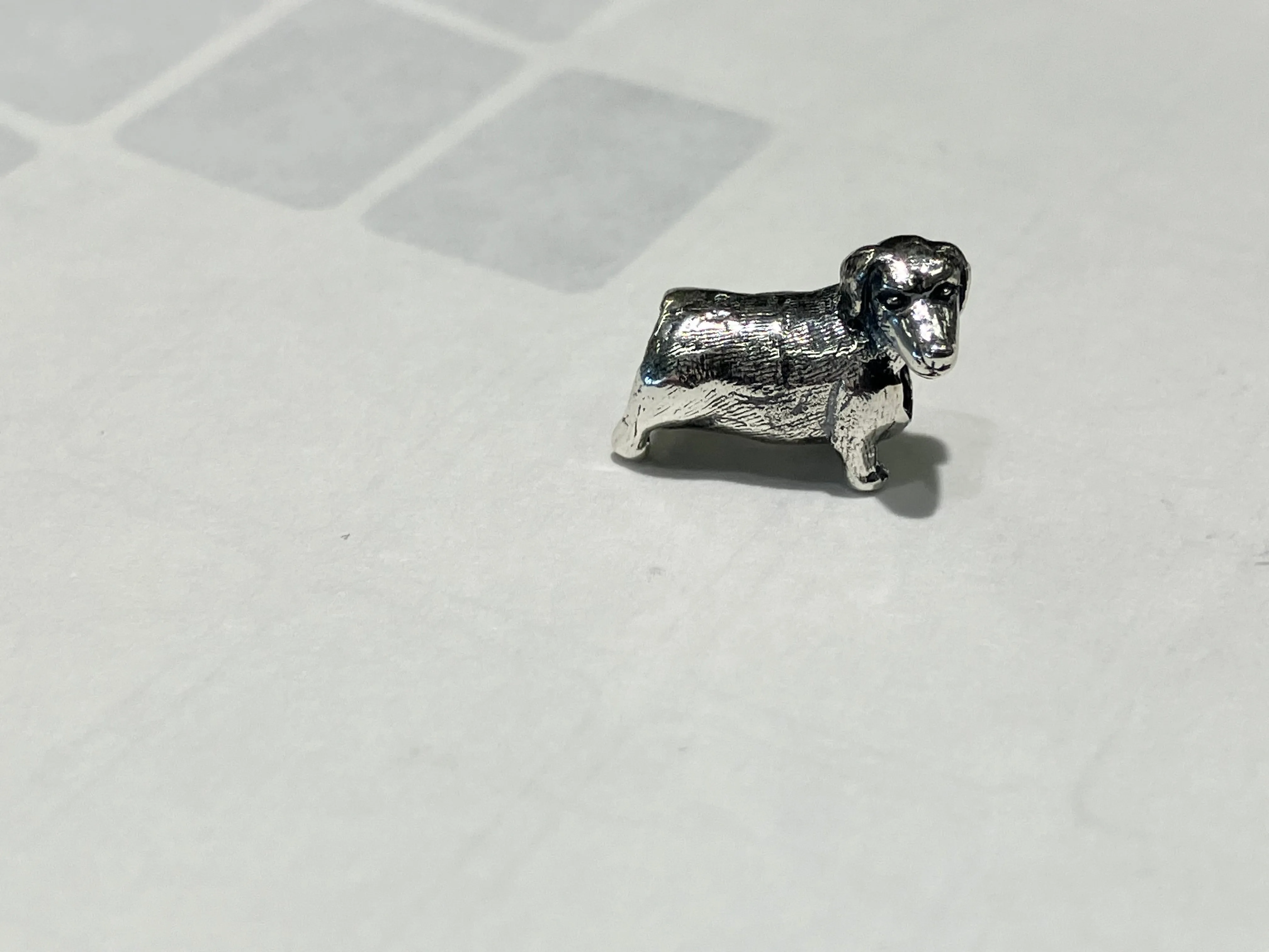 Dachshund Silver Bead