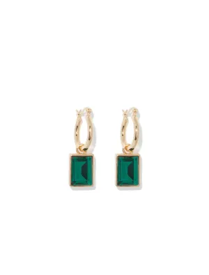 Dani Emerald Stone Huggie Earrings