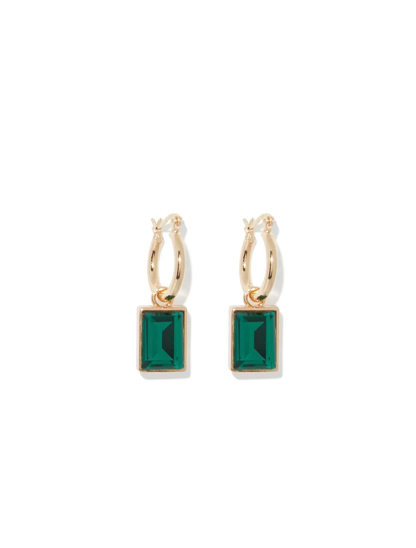 Dani Emerald Stone Huggie Earrings