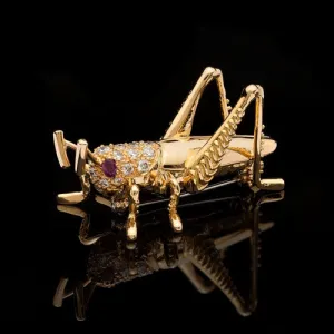 Dankner 18Kt Diamond Grasshopper Brooch