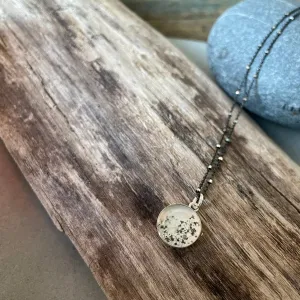 Delicate Flowers Photo Bezel Necklace on Sterling by Everyday Artifact