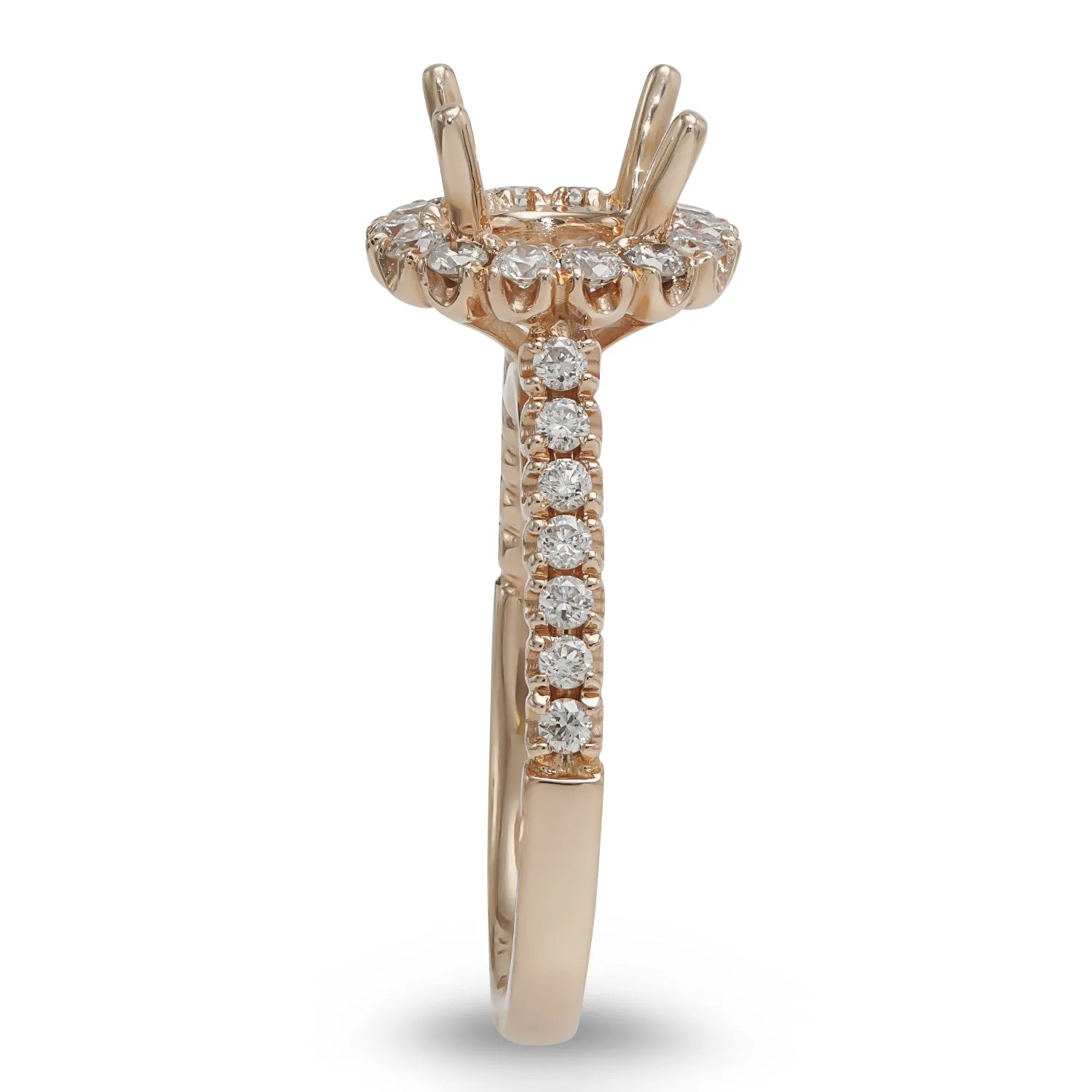 Diamond Halo Semi-mount Ring