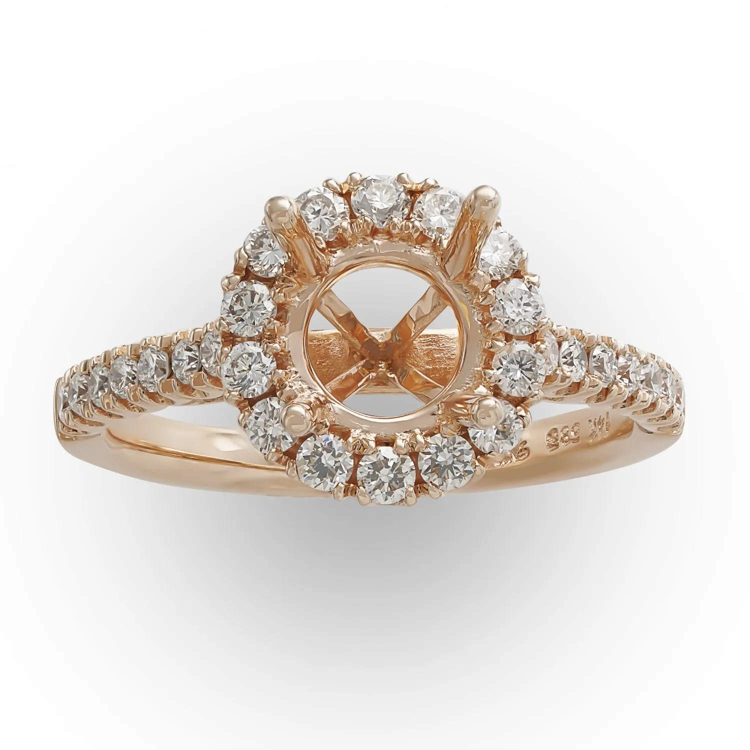 Diamond Halo Semi-mount Ring