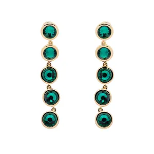 Emerald Crystals Statement Drop Clip Earrings