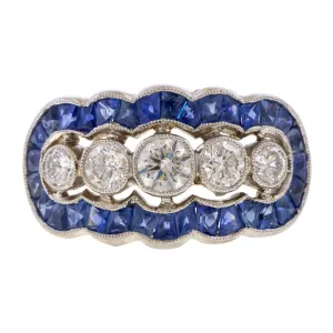 Estate Diamond & Sapphire Ring