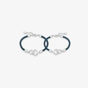 FANCIME "Love & Life" Mobius Circle Interlocking Sterling Silver Bracelet