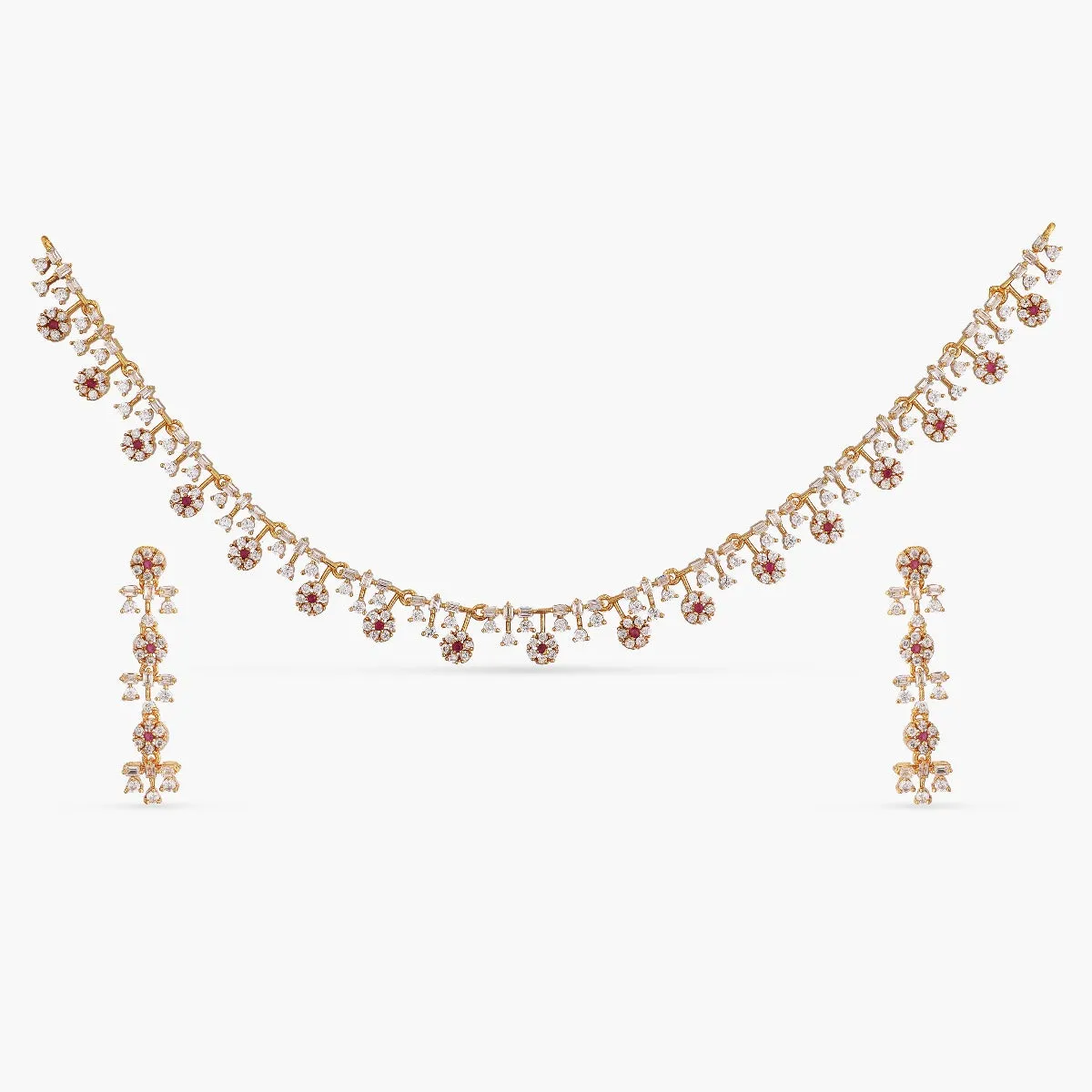 Fleur Delicate CZ Necklace Set