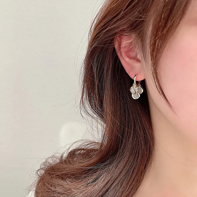 Flower Drop Earrings Simple Sparkling Water Drop Earrings for Women Jewelry