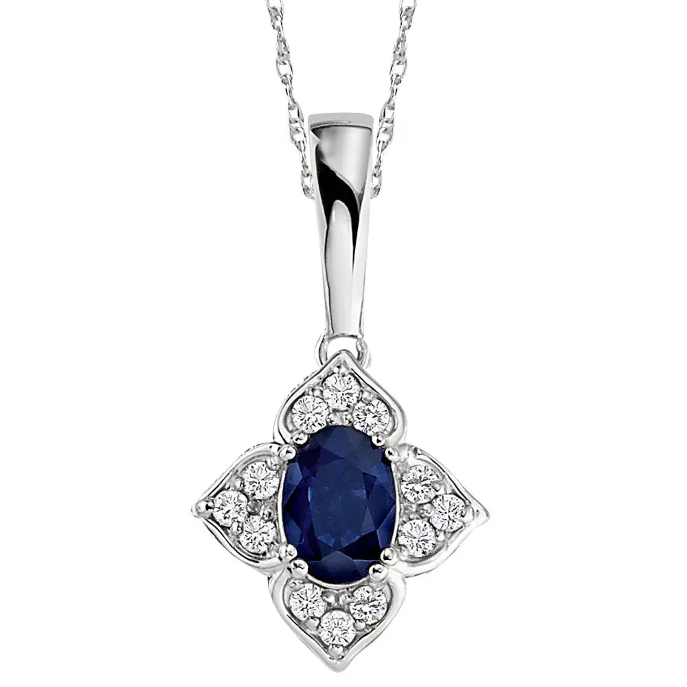 Flower Sapphire and Diamond Pendant