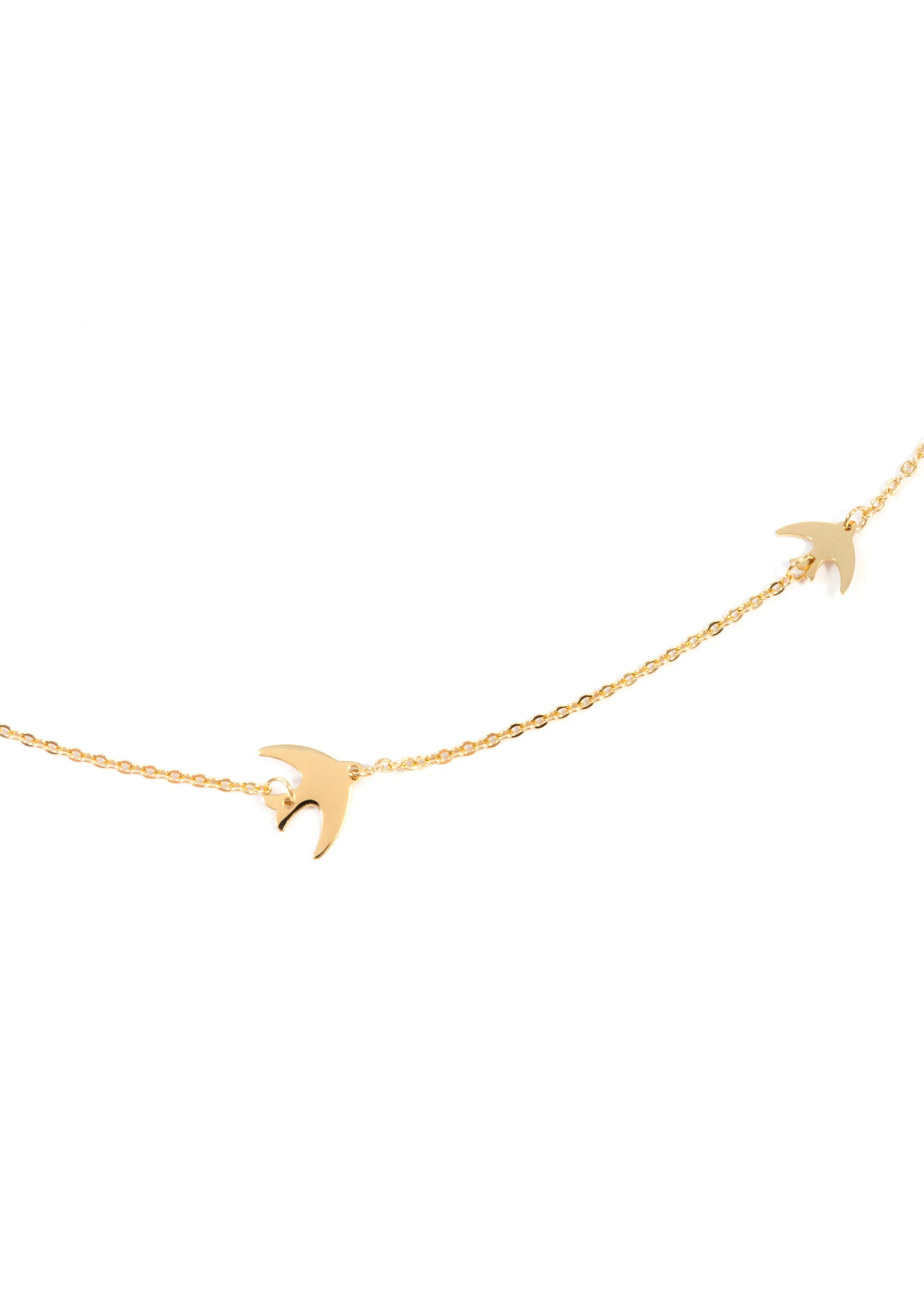 Flying Birds Necklace Gold