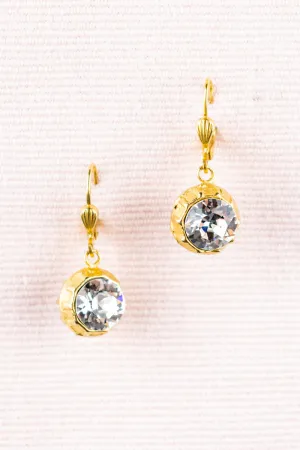 French Round Rhinestone Drop Earrings