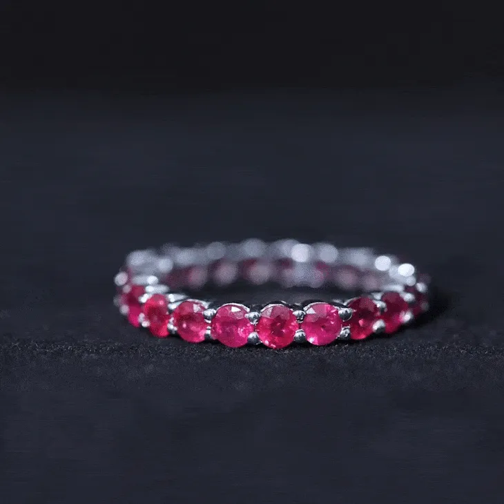 Genuine Red Ruby Full Eternity Ring