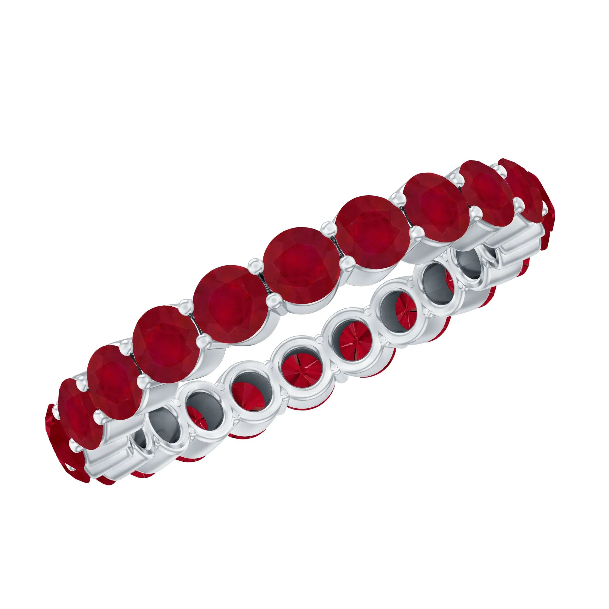 Genuine Red Ruby Full Eternity Ring