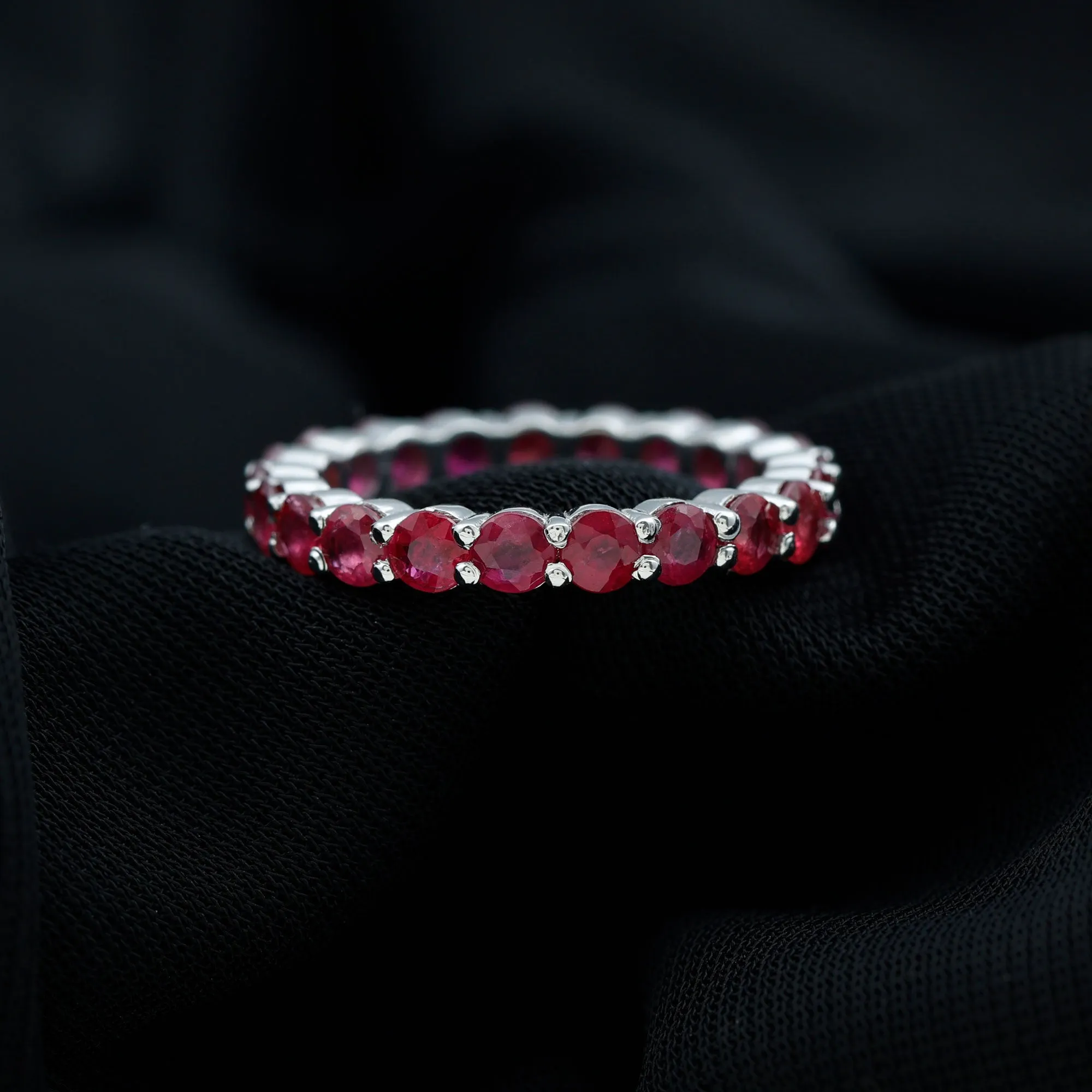 Genuine Red Ruby Full Eternity Ring