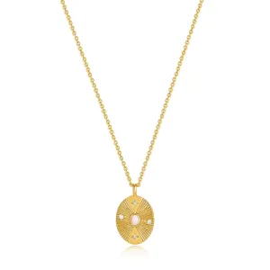 Gold Scattered Stars Kyoto Opal Disc Necklace