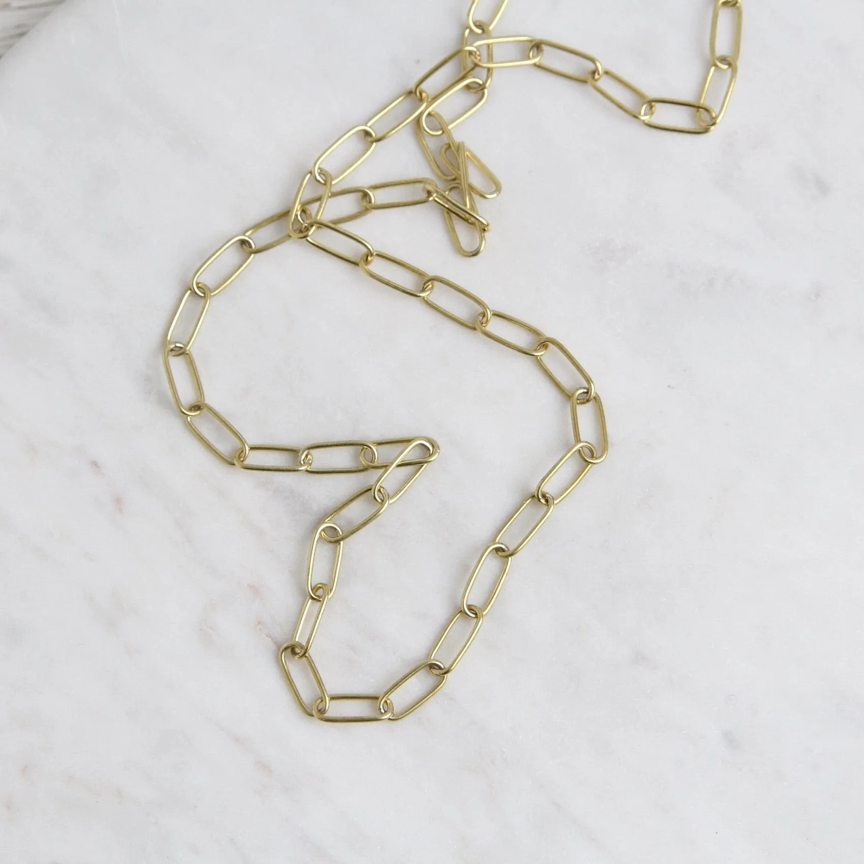 Golden Accord Paperclip Chain - Brass - 24"