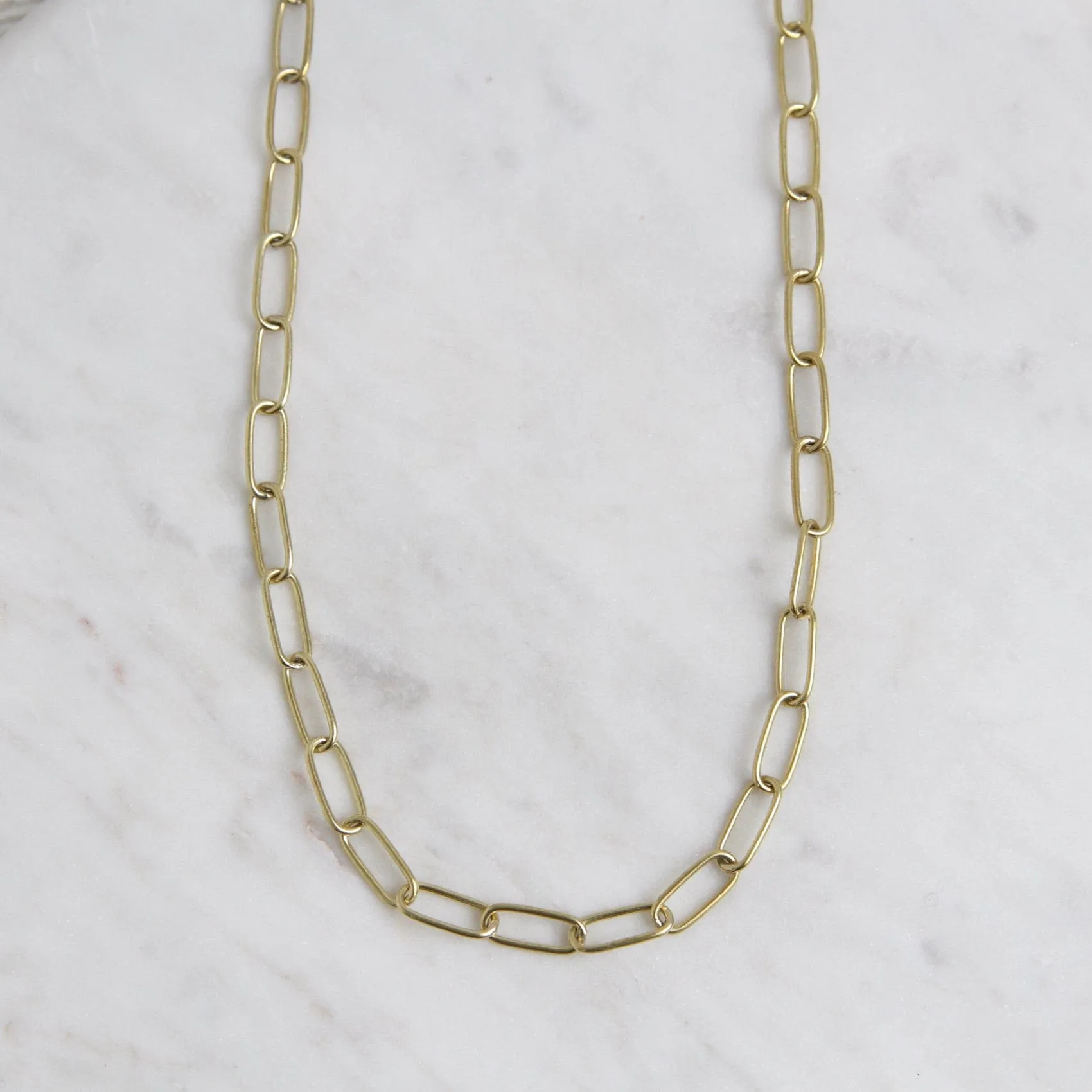 Golden Accord Paperclip Chain - Brass - 24"