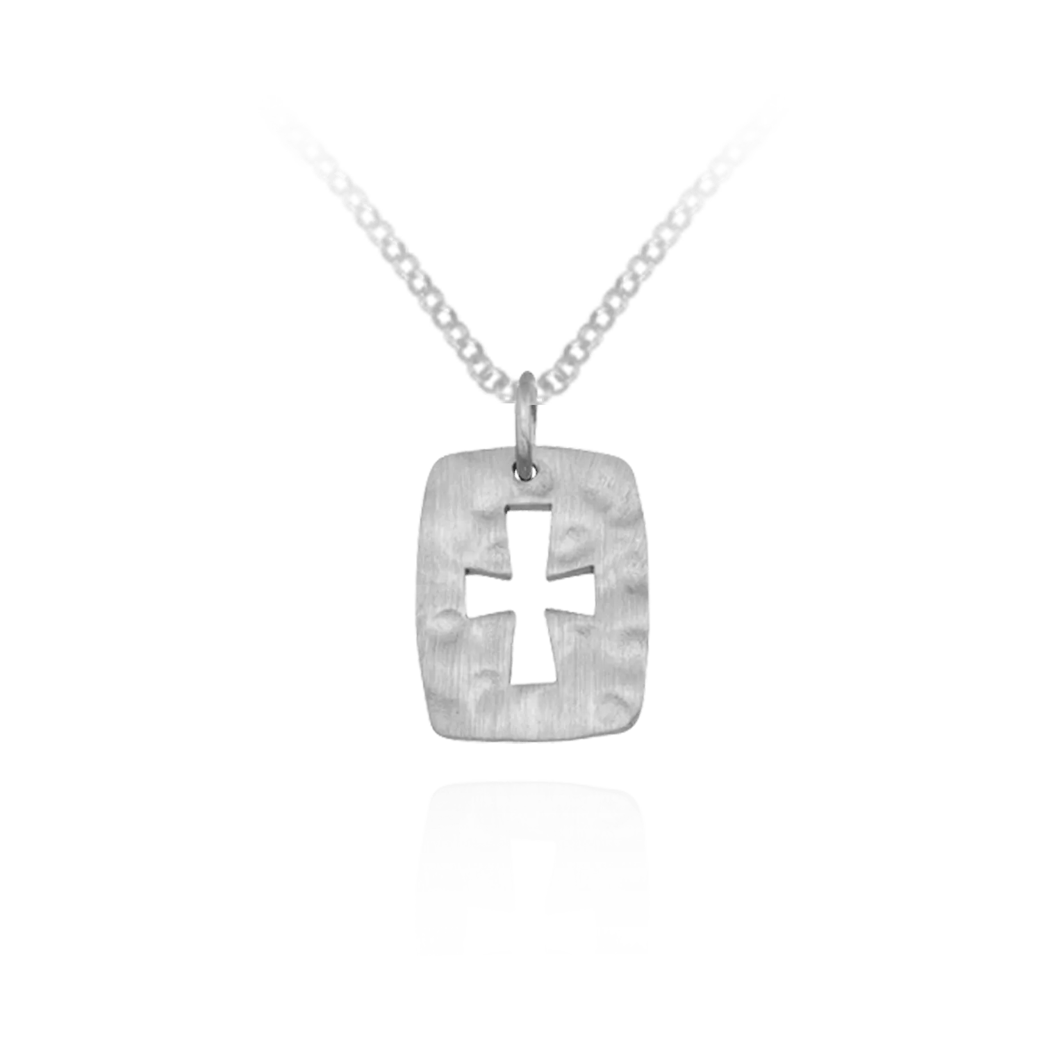 Hammered Finish Cross Pendant