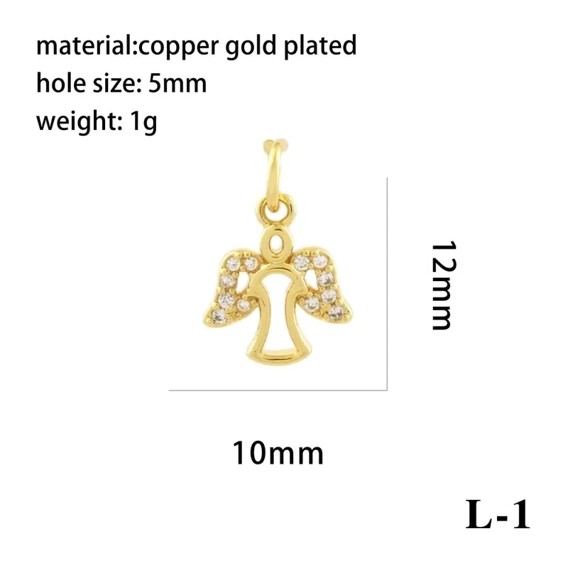 Ig Style Simple Style Angel Dolphin Crown Copper Plating Inlay Zircon 18k Gold Plated Charms