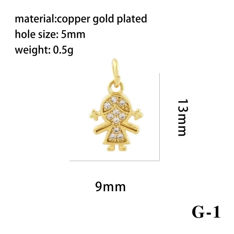 Ig Style Simple Style Angel Dolphin Crown Copper Plating Inlay Zircon 18k Gold Plated Charms