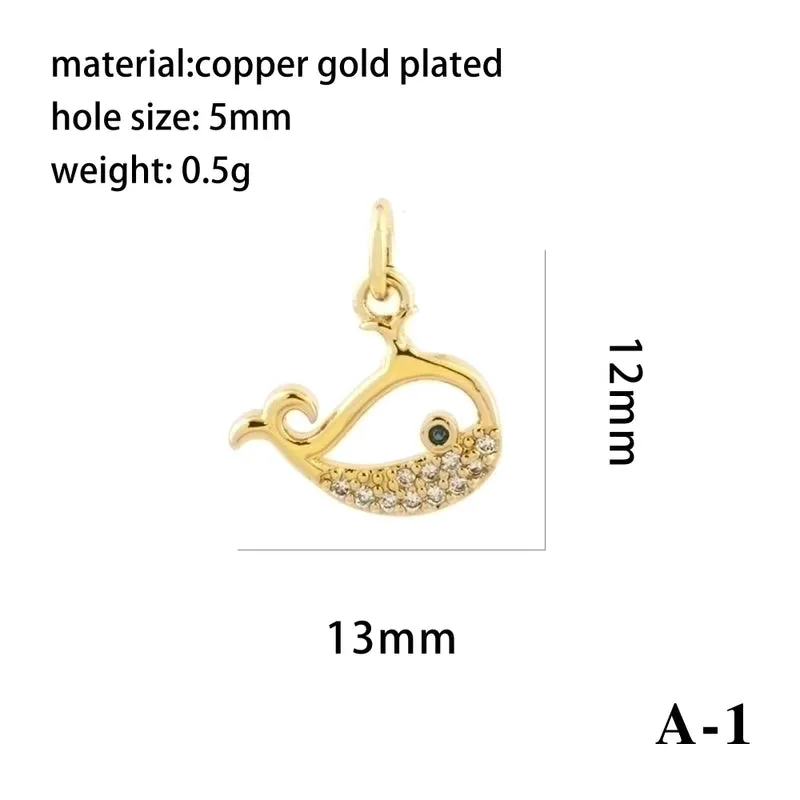 Ig Style Simple Style Angel Dolphin Crown Copper Plating Inlay Zircon 18k Gold Plated Charms