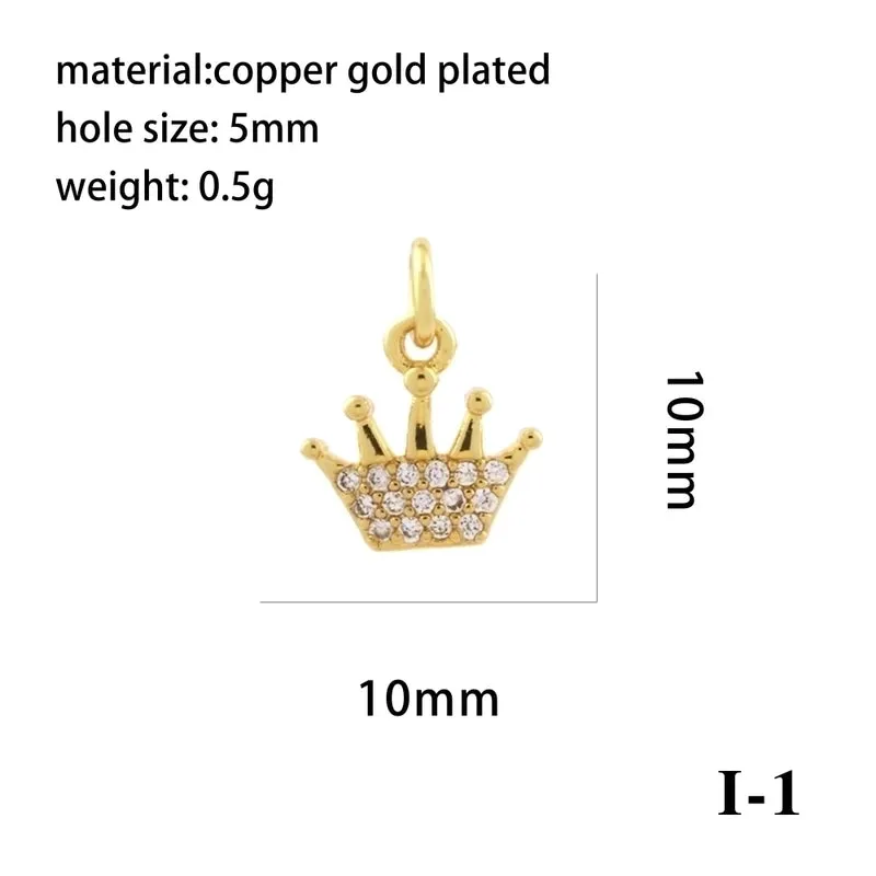 Ig Style Simple Style Angel Dolphin Crown Copper Plating Inlay Zircon 18k Gold Plated Charms