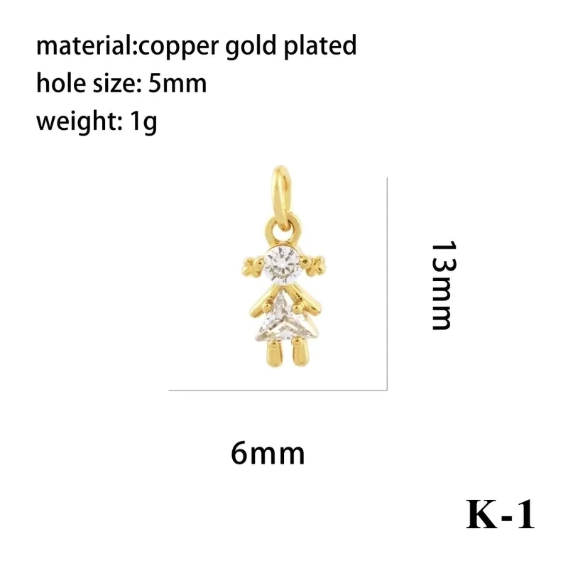 Ig Style Simple Style Angel Dolphin Crown Copper Plating Inlay Zircon 18k Gold Plated Charms