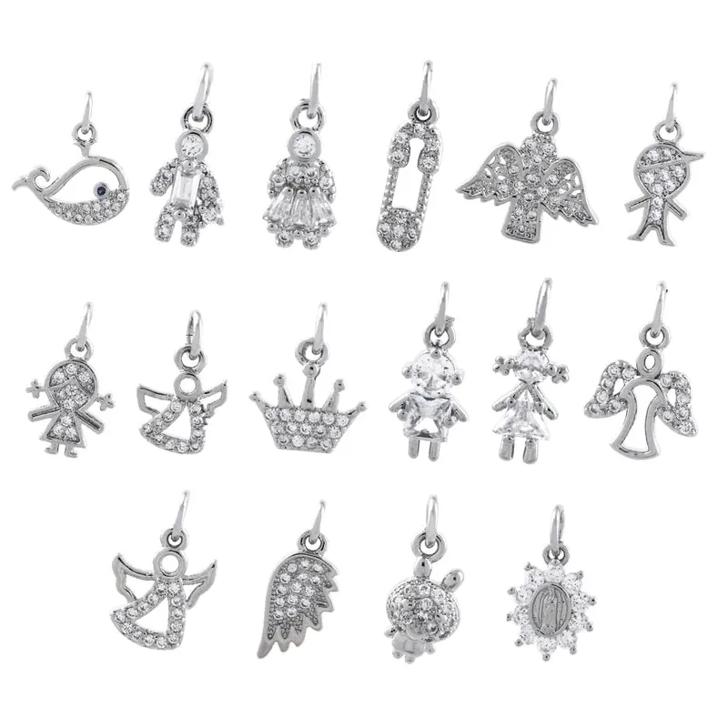 Ig Style Simple Style Angel Dolphin Crown Copper Plating Inlay Zircon 18k Gold Plated Charms