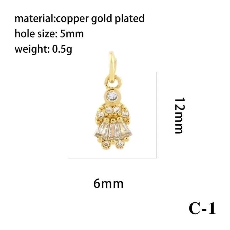 Ig Style Simple Style Angel Dolphin Crown Copper Plating Inlay Zircon 18k Gold Plated Charms