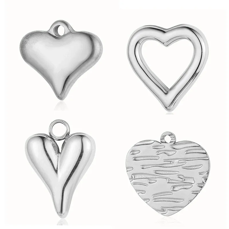 Ig Style Simple Style Heart Shape Eye Key Stainless Steel Plating Inlay Zircon Charms Jewelry Accessories