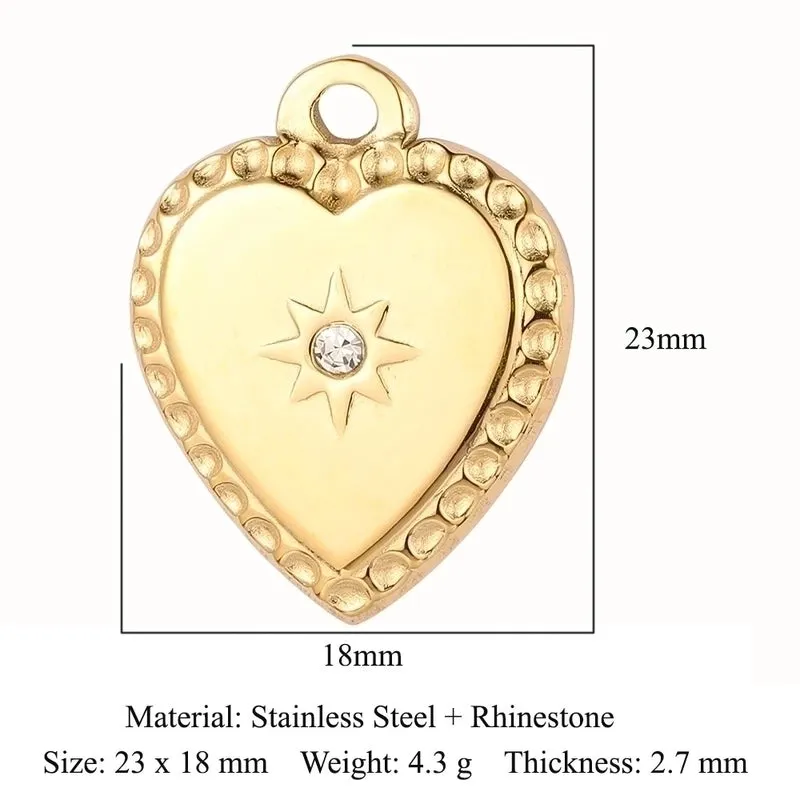 Ig Style Simple Style Heart Shape Eye Key Stainless Steel Plating Inlay Zircon Charms Jewelry Accessories