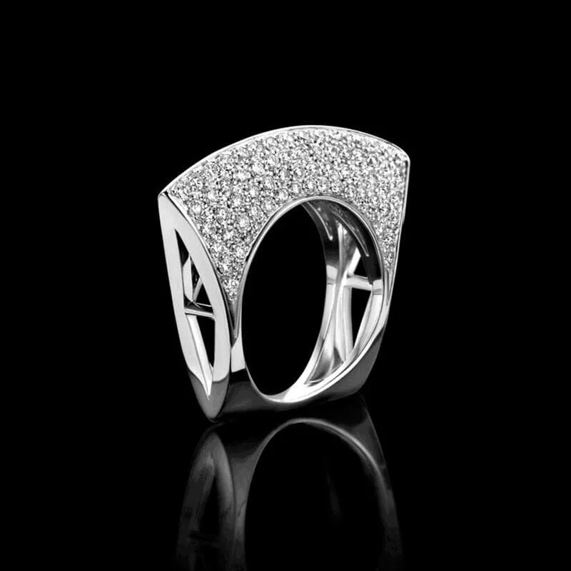 Irregular Hollow Out Diamond Ring