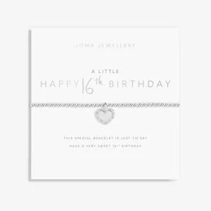 Joma Jewellery Silver A Little 'Happy Sweet 16th Birthday' Bracelet