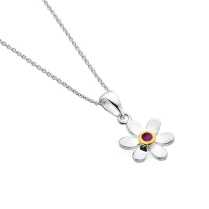 July Birthstone Daisy Pendant