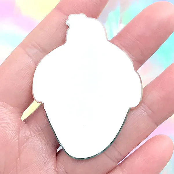 Kawaii Cupcake Acrylic Flatback Cabochon | Glittery Decoden Piece | Toddler Jewellery Making (1 piece / 41mm x 55mm)