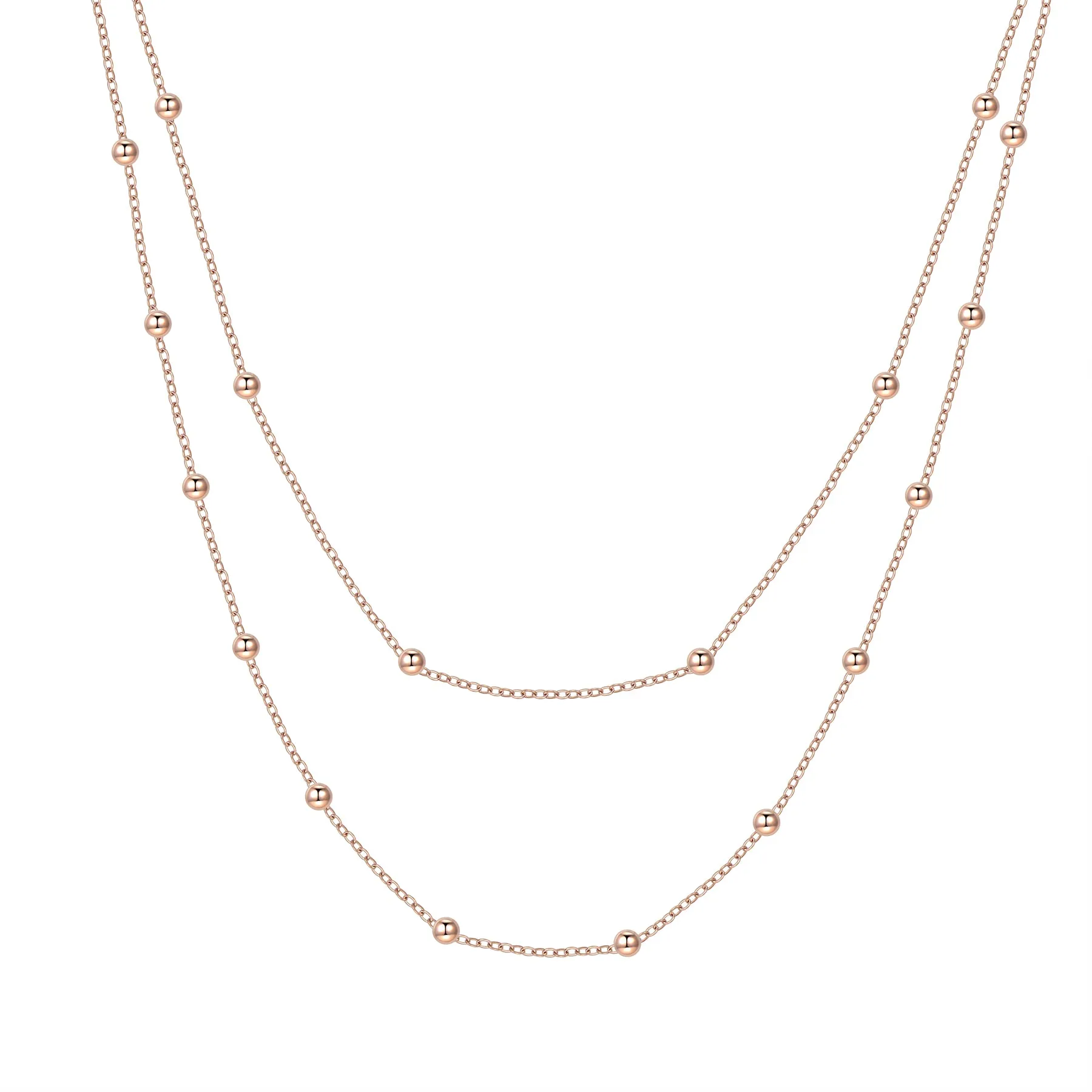 Layered Necklace Rose Gold