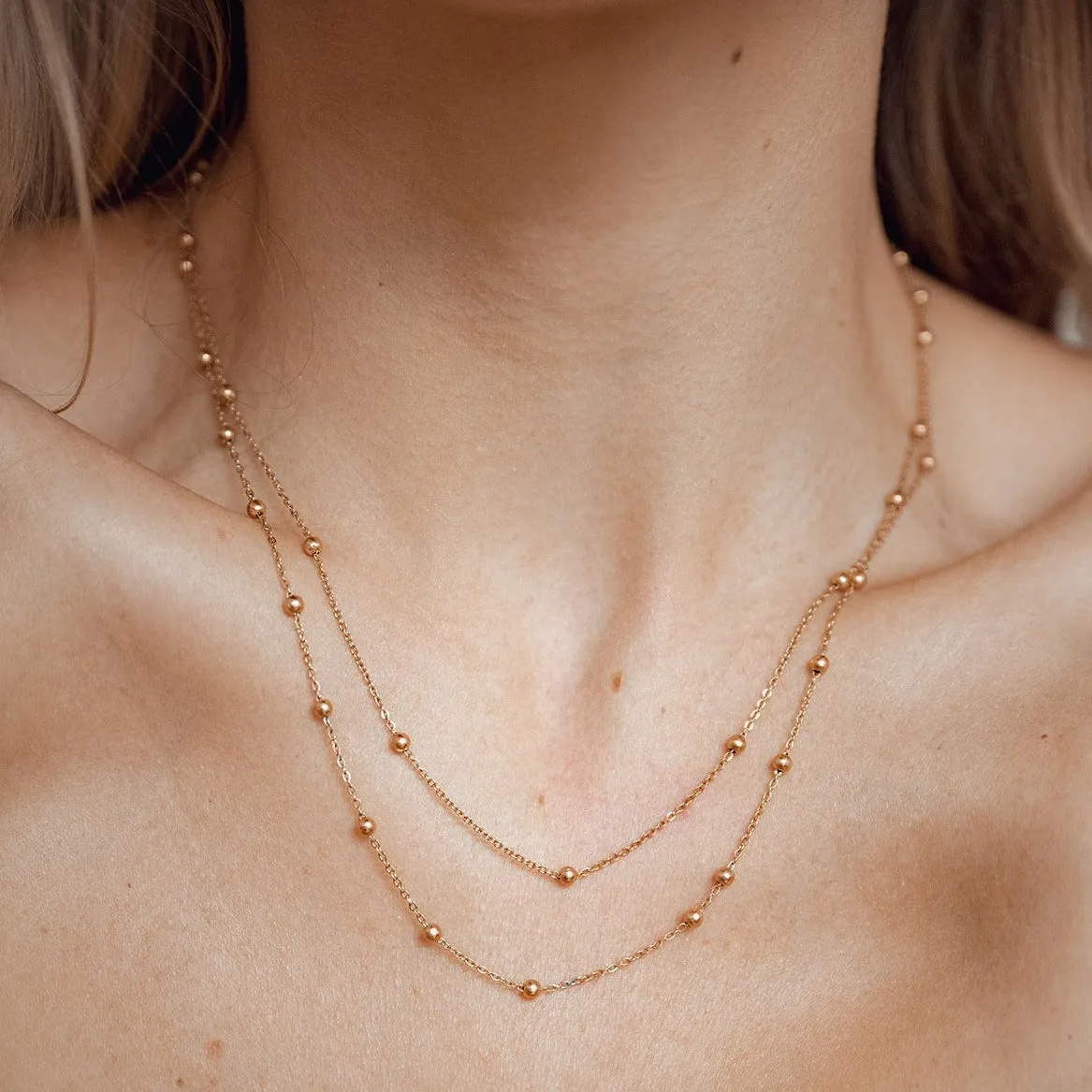 Layered Necklace Rose Gold