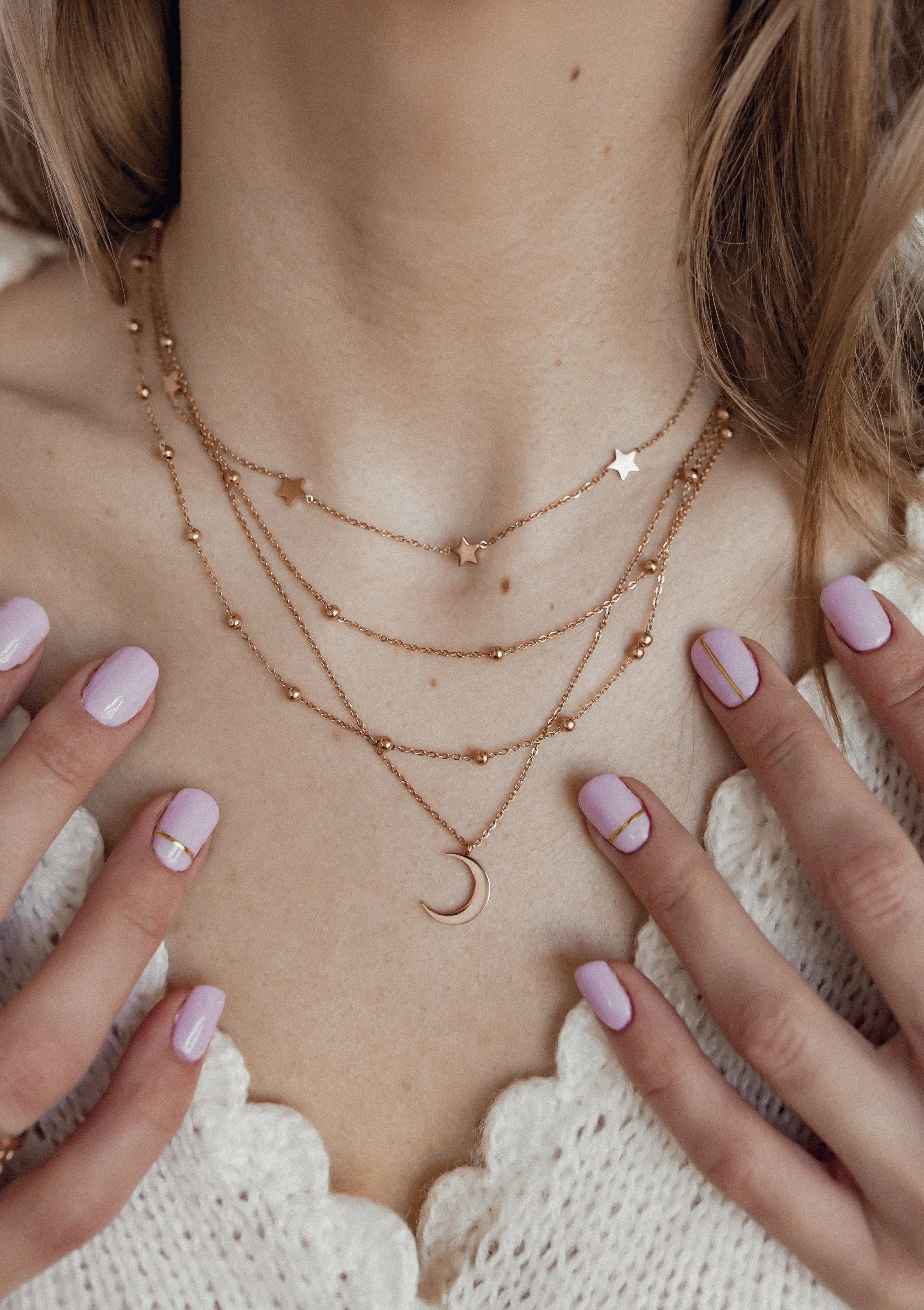 Layered Necklace Rose Gold