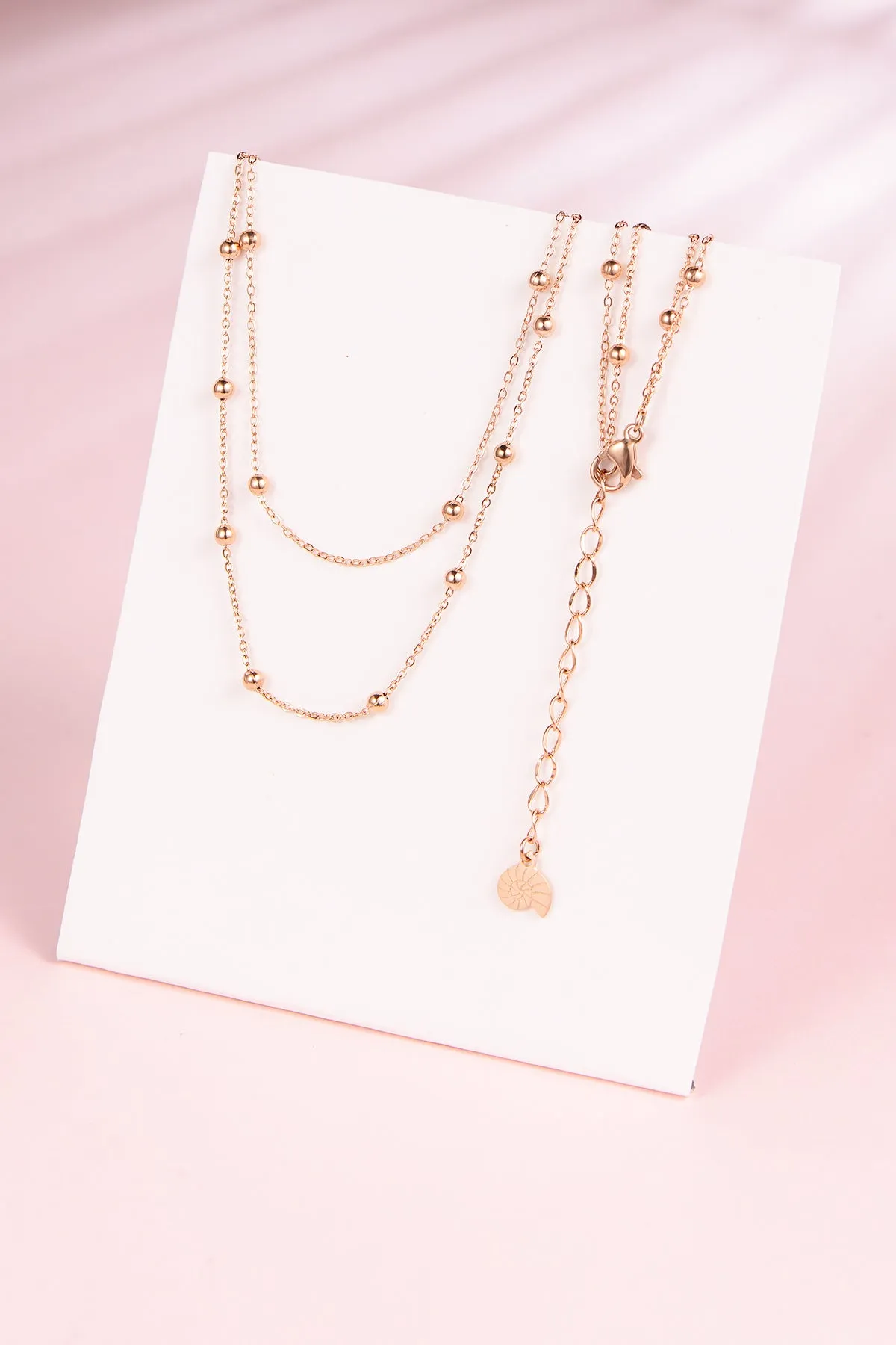 Layered Necklace Rose Gold