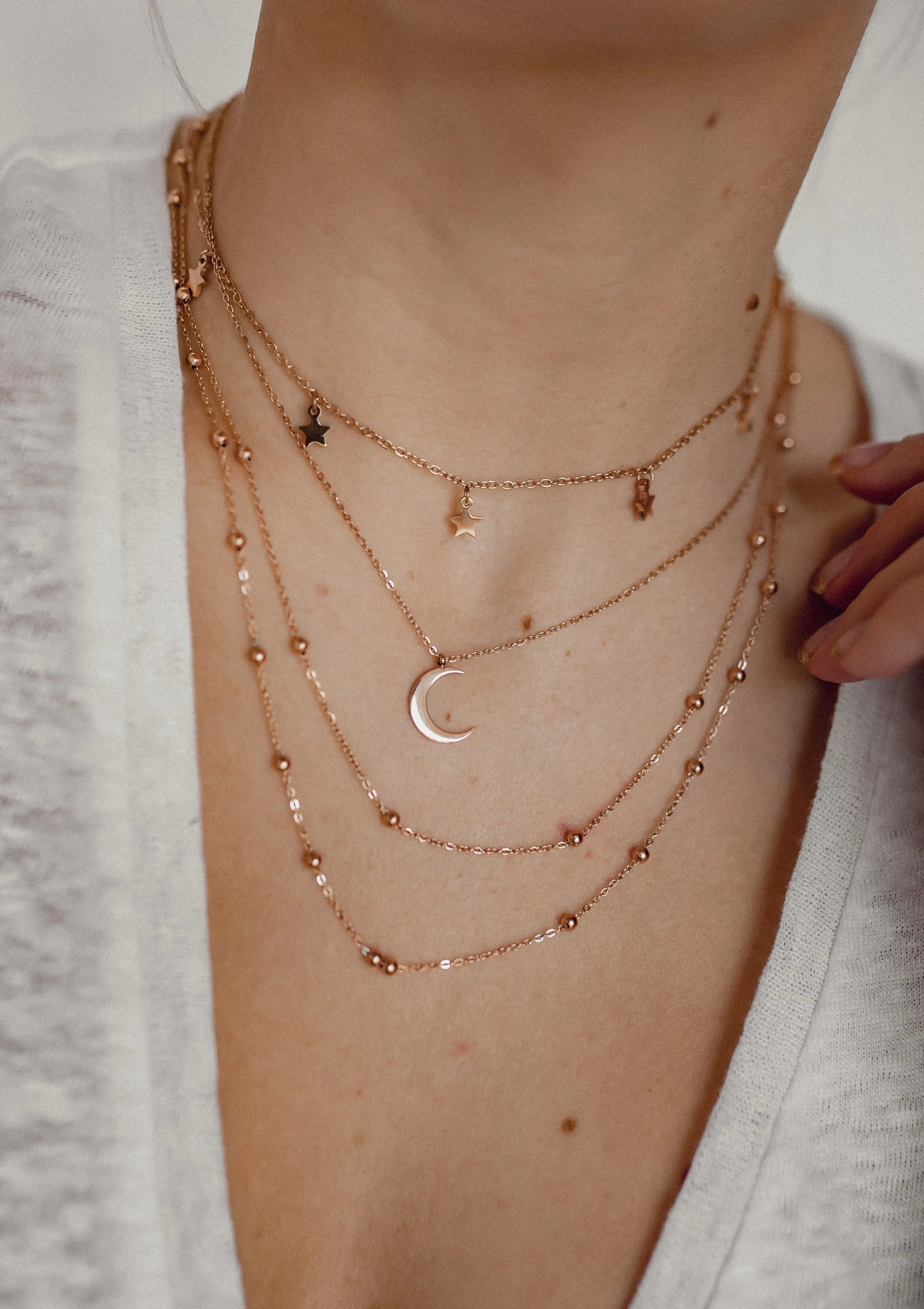 Layered Necklace Rose Gold